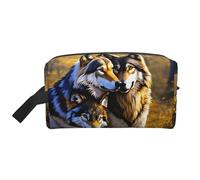 VPPUR Wolfs Print - Borsa portaoggetti con cerniera, grande capacità, organizer da viaggio per cosmetici, articoli da toeletta e trucco, bianco, taglia unica, Bianco, One Size