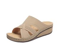 VPQILH Ciabatte Donna Vendita Ortopediche Pantofole Moda Sandali con Zeppa da Donna Plateau Estivi Sandalo Plateau Pantofola Punta Aperte Ciabatta Mare Pantofole Antiscivolo Gomma Suole Scarpe