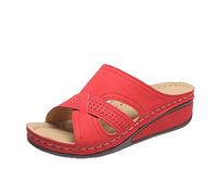 VPQILH Ciabatte Donna Vendita Ortopediche Pantofole Moda Sandali con Zeppa da Donna Plateau Estivi Sandalo Plateau Pantofola Punta Aperte Ciabatta Mare Pantofole Antiscivolo Gomma Suole Scarpe