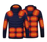VPQILH Giacca Riscaldata per Uomo e Donna, USB Zone di Riscaldato Gilet Riscaldante Elettrico Cappotti con Cappuccio, Gilet Caldo Invernale per Piumino Riscaldato Termico per escursionismo