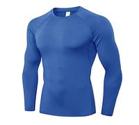 VPQILH Maglietta Intimo Uomo Manica Lunga Termica Intimo Palestra Elasticizzato Tee Cotone Casual Collo Alto Maglia Basic Slim Fit T Shirt Sportivo Bodybuilding Training Autunno