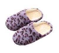 VPQILH Nuovo Leopardate Pantofole da Donna Invernali, Ciabatte Calde Donna Morbide Peluche Scarpe Silenzioso Antiscivolo Suola Slippers con Punta Chiusa Ciabatta Comode Pelose Scarpe Inverno per Casa