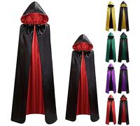 VPQILH Nuovo Mantello Con Cappuccio Uomo, Reversibile Mantelli Vampiro per Adulto Unisex Robe da Strega Mantello con Coulisse Rinascimentale Abbigliamento Costume di Halloween Carnevale Cosplay Festa