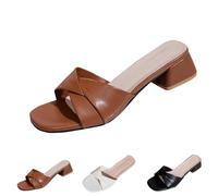 VPQILH Sandali Donna con Tacco Estive Vendita, Quadrato Punta Ciabatta a Punta Aperta Sandalo Casual Eleganti Pantofole Leggere e Comodi Scarpe Antiscivolo Sandaletti per Estivi Casa e Spiaggia