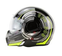 VPR F242 P/J Reverse Flip-Up Motorcycle Helmets - Double Visor Modular Jet Crash Helmet for Racing Sports Touring - Road Legal 22.06 Approved Adult Motorbike Helmets for Men Women