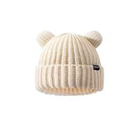 VPTMRP Bear Ear Beanie Knit Caldo Slouchy Crochet Hat, Biege, M/L