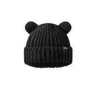 VPTMRP Bear Ear Beanie Knit Caldo Slouchy Crochet Hat, nero, M/L