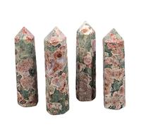 VPWJWFKOVI 1pc 4-5cm Crystal Pillar Green Cherry Blossom Agate Single Pointed Hexagonal Ornament