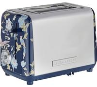 VQ Laura Ashley Tostapane Vintage 2 Fette - Riscaldamento Regolabili, Scongelamento e Modalità di Riscaldamento. Acciaio Inossidabile Tosta Pane con Croissant Scaffale Riscaldante - Elveden Marine