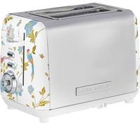 VQ Laura Ashley Tostapane Vintage 2 Fette - Riscaldamento Regolabili, Scongelamento e Modalità di Riscaldamento. Acciaio Inossidabile Tosta Pane con Croissant Scaffale Riscaldante - Elveden Bianco