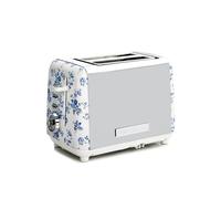 VQ Laura Ashley Tostapane Vintage 2 Fette - Riscaldamento Regolabili, Scongelamento e Modalità di Riscaldamento - Acciaio Inossidabile Tosta Pane con Croissant Scaffale Riscaldante - China Rose