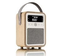 VQ Monty Radio DAB Plus/DAB con Cassa Bluetooth, FM e Radio Sveglia Funzione - Alimentata da Rete e Batteria Radio Portatile Vintage con Antenna, Presa Cuffie e Porta USB - Quercia