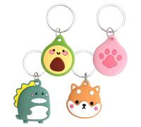 VQBKHO Custodia per Airtag set da 4 per Apple AirTag Hülle compatibile, design cartoon ideale per GPS Tracker Cane, Katzenhalsband Airtag e supporto per collare