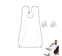 VQEOEOT Mantella per Rasatura Barba,Impermeabile Telo per Barba,Grembiule Barba Uomo,Grembiule,Barba Grembiule, Beard Apron Cattura Barba e Capelli, Grembiule con Ventose per Specchio, Bianco