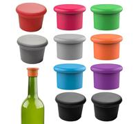VQEOEOT Tappi per bottiglie, 10 pezzi, tappi di vino in silicone, universali, multicolore, riutilizzabili, per birra, succhi e bottiglie di vetro
