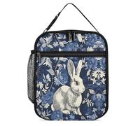 Vqqkasmn Borsa termica portatile per il pranzo, con stampa di un gruppo di conigli, con tasca laterale in rete, impermeabile, a prova di perdite, morbida, durevole, per uomini e donne, per lavoro