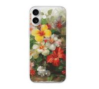 Vqqkasmn Custodia per iPhone 16, elegante e resistente, custodia protettiva in TPU, antiurto, antigraffio, con bouquet di fiori stampato, adatta per uomini e donne