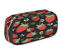 VQUVQV Astuccio per matite di grande capacità, astuccio portapenne con cerniera organizer per cancelleria, Motivo frutta fragola, Organizer per borse