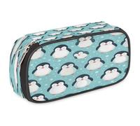 VQUVQV Astuccio per matite di grande capacità, astuccio portapenne con cerniera organizer per cancelleria, Simpatico motivo pinguino, Organizer per borse