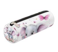 VQUVQV Astuccio per matite e articoli per la scuola, per ragazze, ragazzi, studenti, cancelleria, Elefante e farfalla tra i fiori, Organizer per borse