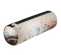 VQUVQV Astuccio per matite e articoli per la scuola, per ragazze, ragazzi, studenti, cancelleria, Retro Astratto Pianoforte Chiave Musica, Organizer per borse