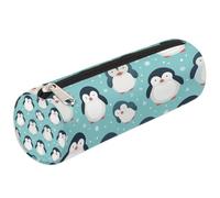 VQUVQV Astuccio per matite e articoli per la scuola, per ragazze, ragazzi, studenti, cancelleria, Simpatico motivo pinguino, Organizer per borse