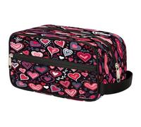 VQUVQV Beauty case da viaggio per doccia, bagno, trousse per cosmetici, organizer con manico, per donne e uomini, Cuore Rosso Diverso