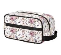 VQUVQV Beauty case da viaggio per doccia, bagno, trousse per cosmetici, organizer con manico, per donne e uomini, Acchiappasogni acquerello Floreale