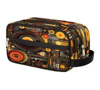 VQUVQV Beauty case per cosmetici, borsa da toilette da viaggio di grande capacità, Disco musicale Cd Vintage, Beauty case