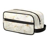 VQUVQV Beauty case per cosmetici, borsa da toilette da viaggio di grande capacità, Texture Oro Stampa Marmo, Beauty case