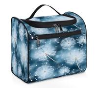 VQUVQV Borsa da toilette da appendere, grande borsa da viaggio per cosmetici, organizer per trucchi per donne e uomini, Denti di leone che volano nel buio