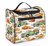 VQUVQV Borsa da toilette da appendere, grande borsa da viaggio per cosmetici, organizer per trucchi per donne e uomini, Camion delle zucche del raccolto
