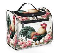 VQUVQV Borsa da toilette da appendere, grande borsa da viaggio per cosmetici, organizer per trucchi per donne e uomini, Un bellissimo gallo