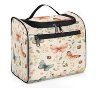 VQUVQV Borsa da toilette da appendere, grande borsa da viaggio per cosmetici, organizer per trucchi per donne e uomini, Fiore Di Campi