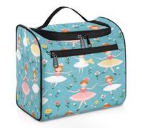 VQUVQV Borsa da toilette da appendere, grande borsa da viaggio per cosmetici, organizer per trucchi per donne e uomini, Ballerina Fiore