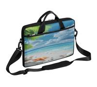 VQUVQV Borsa per computer portatile, unisex, impermeabile, borsa messenger con tracolla, Bella spiaggia stella marina Shell