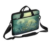 VQUVQV Borsa per computer portatile, unisex, impermeabile, borsa messenger con tracolla, Fiori Di Tarassaco Verde