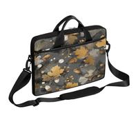 VQUVQV Borsa per computer portatile, unisex, impermeabile, borsa messenger con tracolla, Foglia Autunno Oro