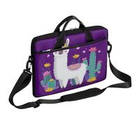 VQUVQV Borsa per computer portatile, unisex, impermeabile, borsa messenger con tracolla, Lama e cactus dei cartoni animati