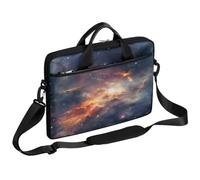 VQUVQV Borsa per computer portatile, unisex, impermeabile, borsa messenger con tracolla, Nebulosa Arancio Rosso
