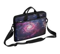 VQUVQV Borsa per computer portatile, unisex, impermeabile, borsa messenger con tracolla, Nebulosa Rosa Viola
