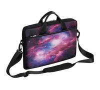 VQUVQV Borsa per computer portatile, unisex, impermeabile, borsa messenger con tracolla, Stampa Nebulosa Rosa Viola
