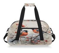 VQUVQV Borsa sportiva da palestra borsone impermeabile borse da viaggio per il fine settimana borse da notte per ragazzi ragazze, Bacche rosse e uccelli sui rami