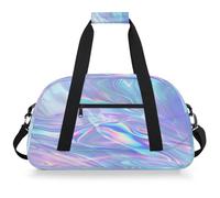 VQUVQV Borsa sportiva da palestra borsone impermeabile borse da viaggio per il fine settimana borse da notte per ragazzi ragazze, Arte Viola Blu Onda