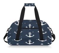 VQUVQV Borsa sportiva da palestra borsone impermeabile borse da viaggio per il fine settimana borse da notte per ragazzi ragazze, Ancora nautica disegnata a mano