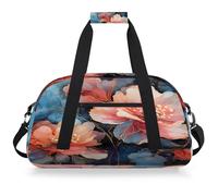 VQUVQV Borsa sportiva da palestra borsone impermeabile borse da viaggio per il fine settimana borse da notte per ragazzi ragazze, Bellissimi Fiori Rossi nella Pittura A Olio