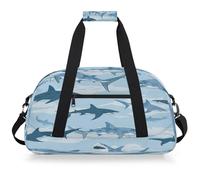 VQUVQV Borsa sportiva da palestra borsone impermeabile borse da viaggio per il fine settimana borse da notte per ragazzi ragazze, Nuoto degli squali della Mar