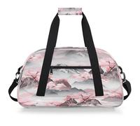 VQUVQV Borsa sportiva da palestra borsone impermeabile borse da viaggio per il fine settimana borse da notte per ragazzi ragazze, Montagne di fiori di ciliegio rosa