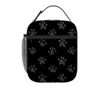 VQUVQV Borsa termica per il pranzo per donne e uomini, con impronte di zampe di cane, riutilizzabili, isolate, a prova di perdite, borsa termica per lavoro, scuola, picnic, viaggi