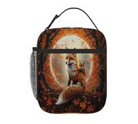 VQUVQV Borsa termica per il pranzo per donne e uomini, con volpe nella foresta autunnale, riutilizzabile, isolata, a prova di perdite, borsa termica per lavoro, scuola, picnic, viaggi